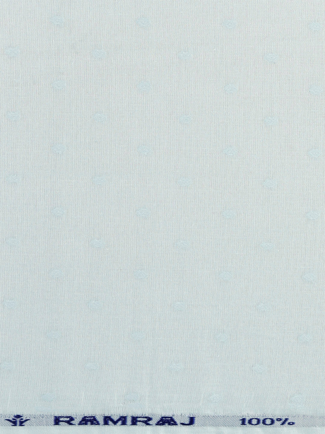 Cotton Rich Self Design Shirt Fabric Blue HI-Tech