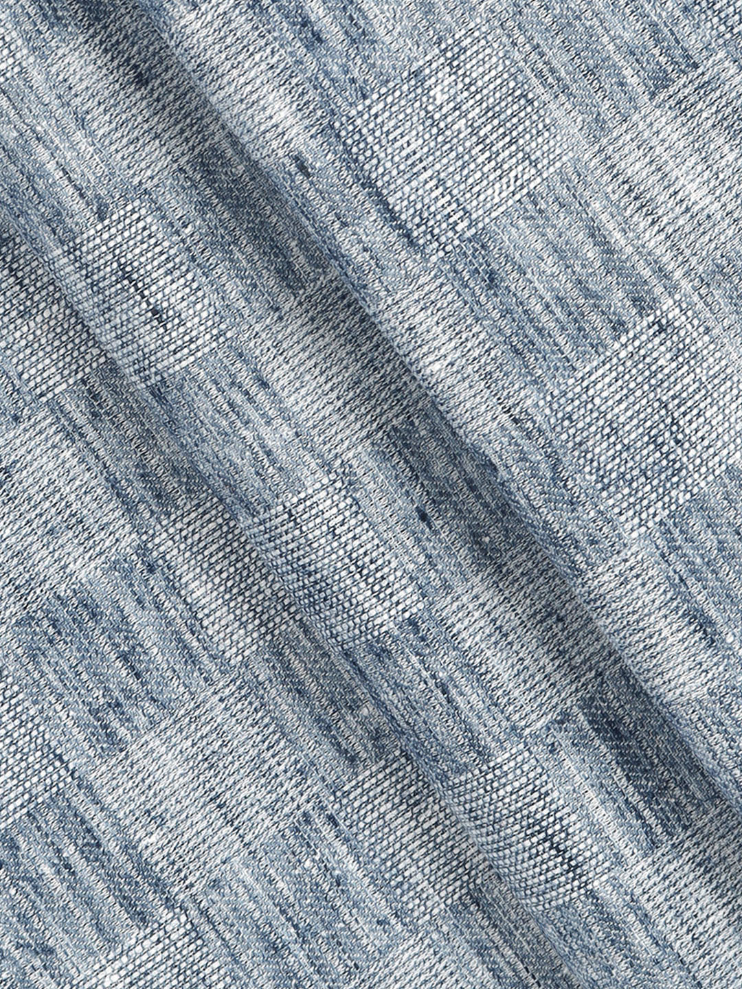 Cotton Rich Checked Blue Shirt Fabric High Style