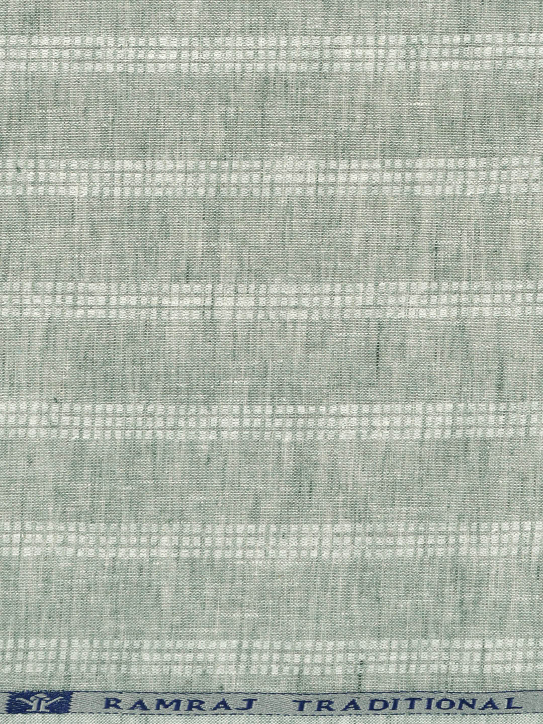 Cotton Blend Self Design Fabric Green High Style