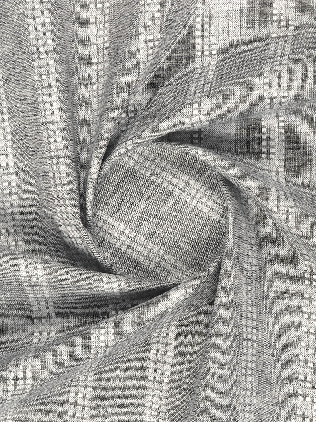 Cotton Blend Self Design Fabric Grey High Style