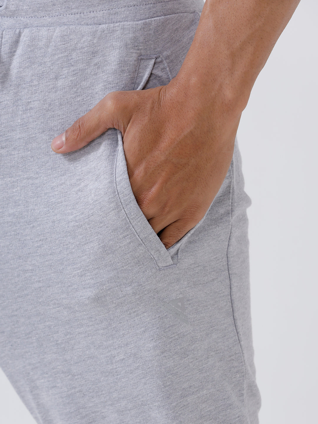 Men Combed Cotton Rich Jogger with Side Pockets Grey Melange EJ1