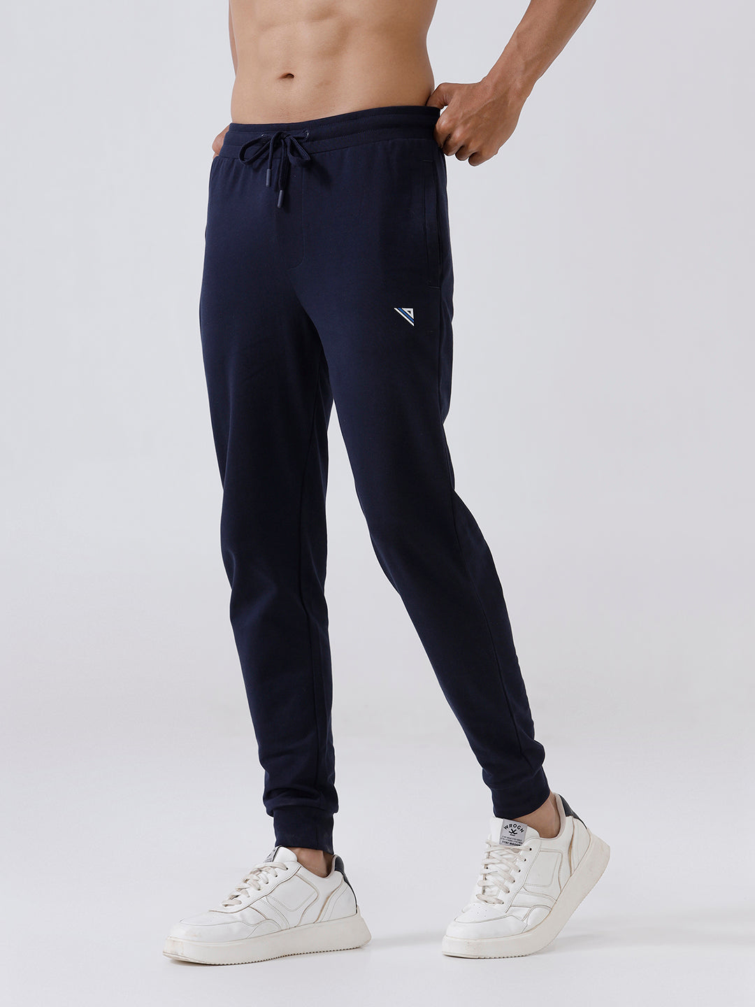 Men Combed Cotton Rich Jogger with Side Pockets Navy JP4