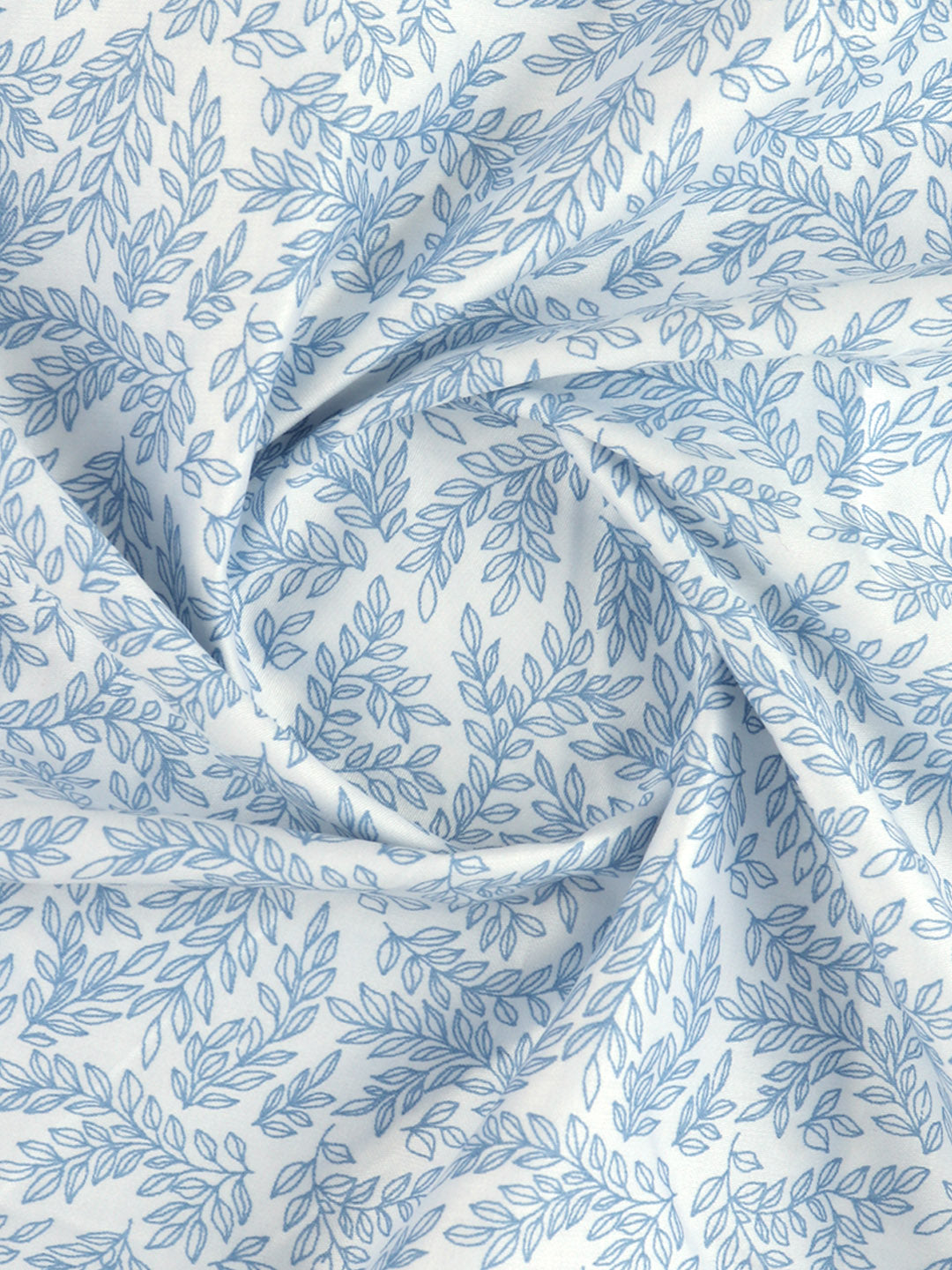 Men 100% Cotton White with Blue Printed Shirt Fabric Oslo Print