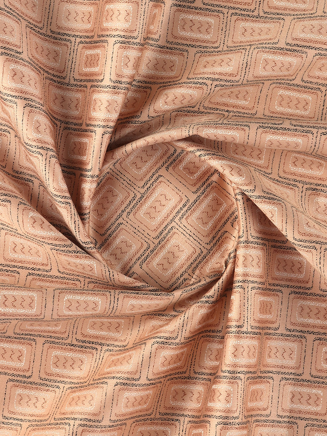 100% Cotton White with Orange Printed Shirt Fabric Oslo Print
