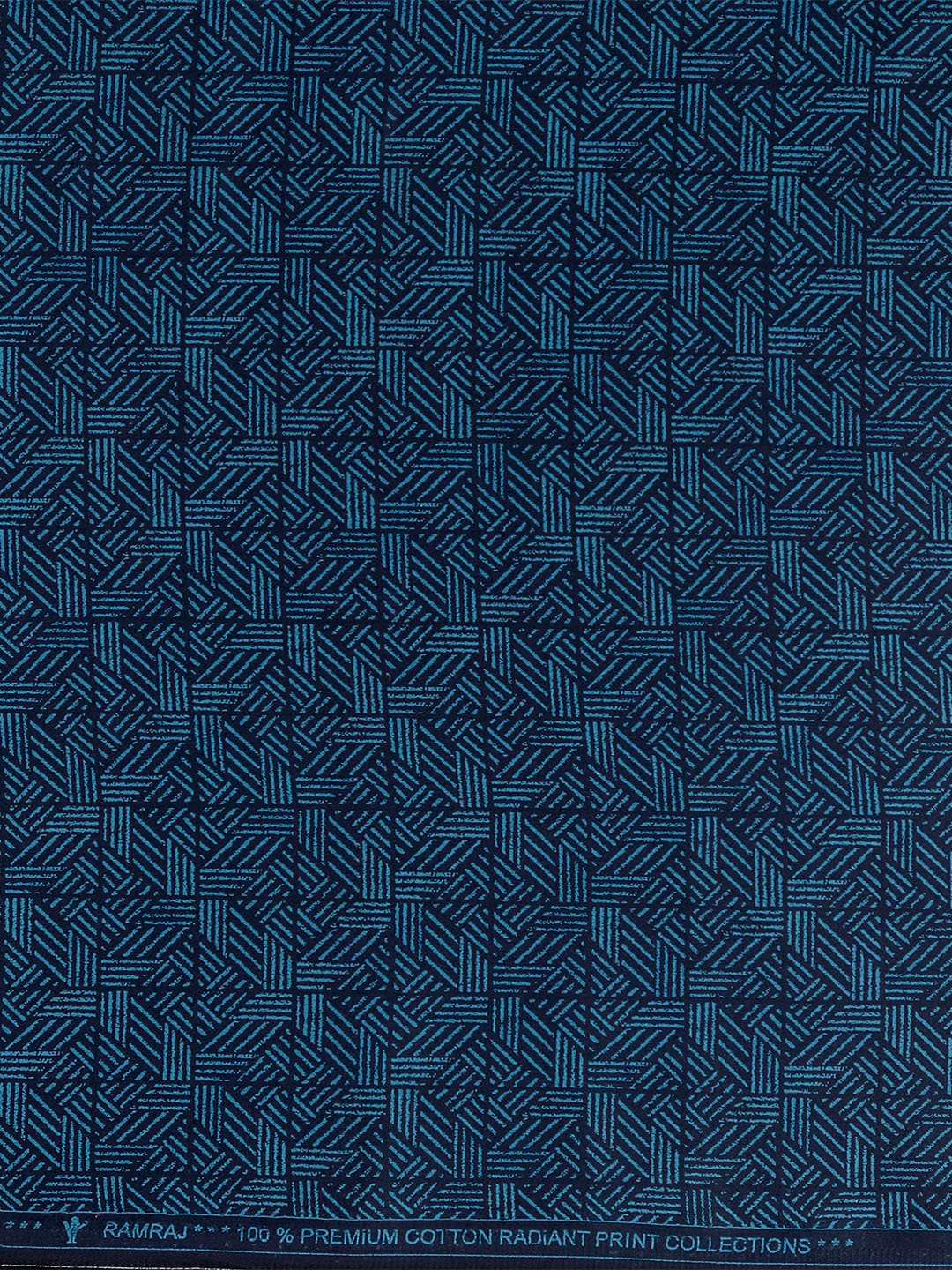 Men 100% Cotton Navy Printed Shirt Fabric Oslo Print