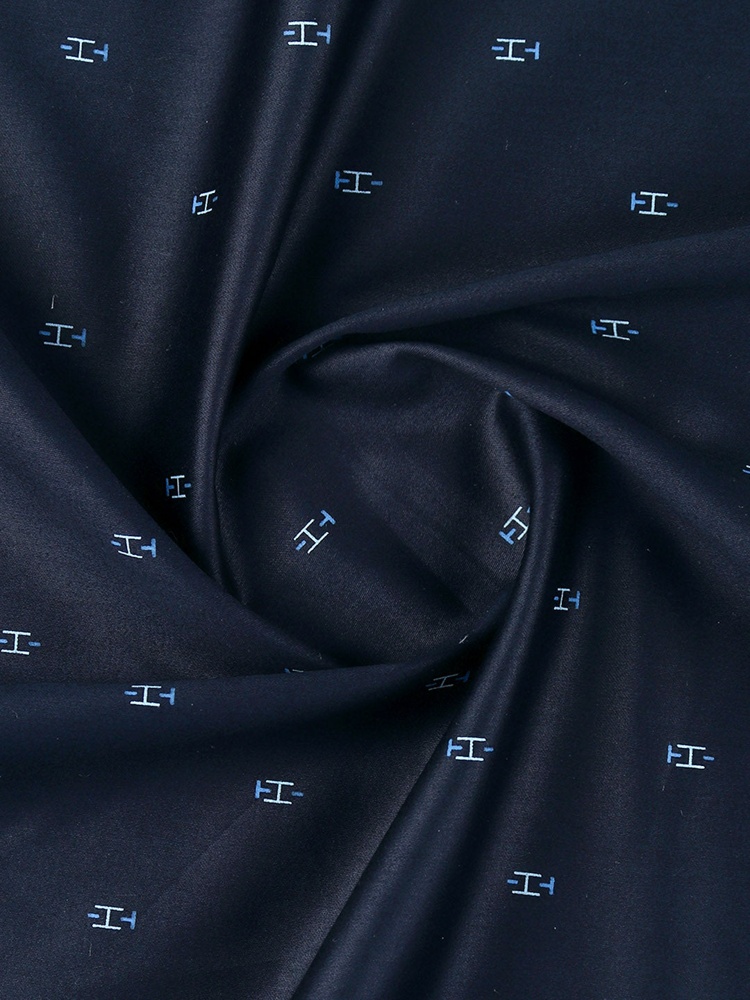 Men 100% Cotton Navy Printed Shirt Fabric Oslo Print