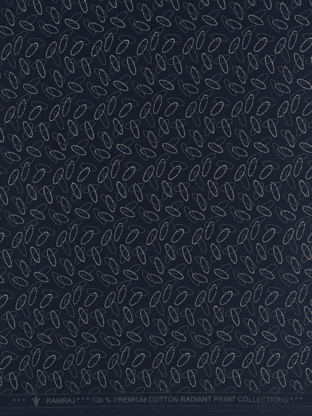 Men Cotton Rich Printed Shirt Fabric Navy Oslo Print