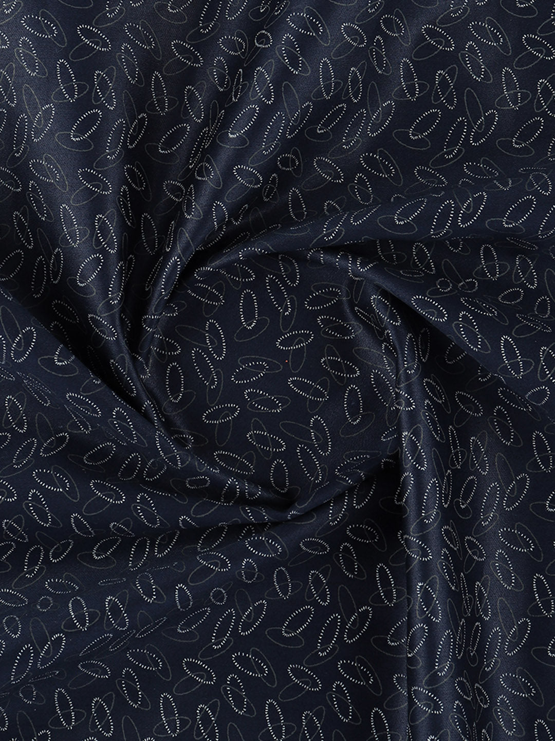 Men Cotton Rich Printed Shirt Fabric Navy Oslo Print