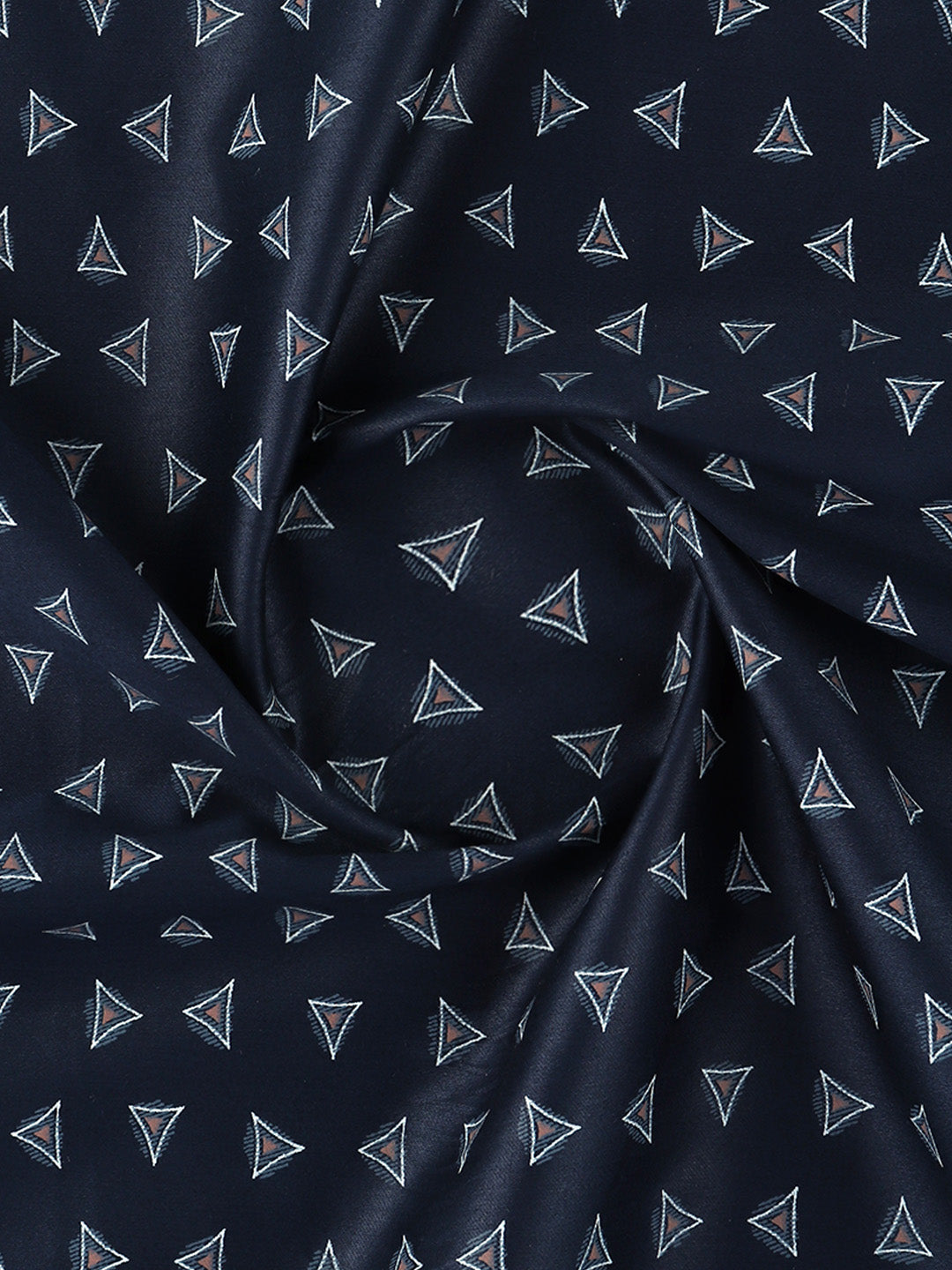 Men Cotton Rich Navy Printed Shirt Fabric Oslo Print