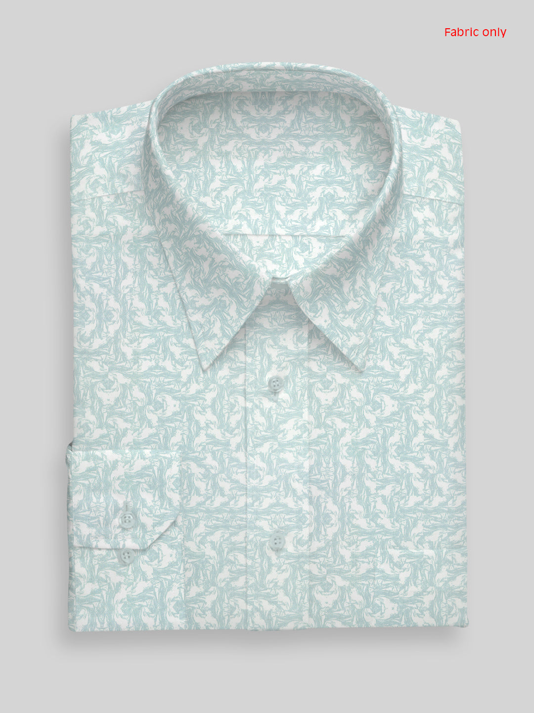 Men Cotton Rich Printed Shirt Fabric Light Blue Oslo Print