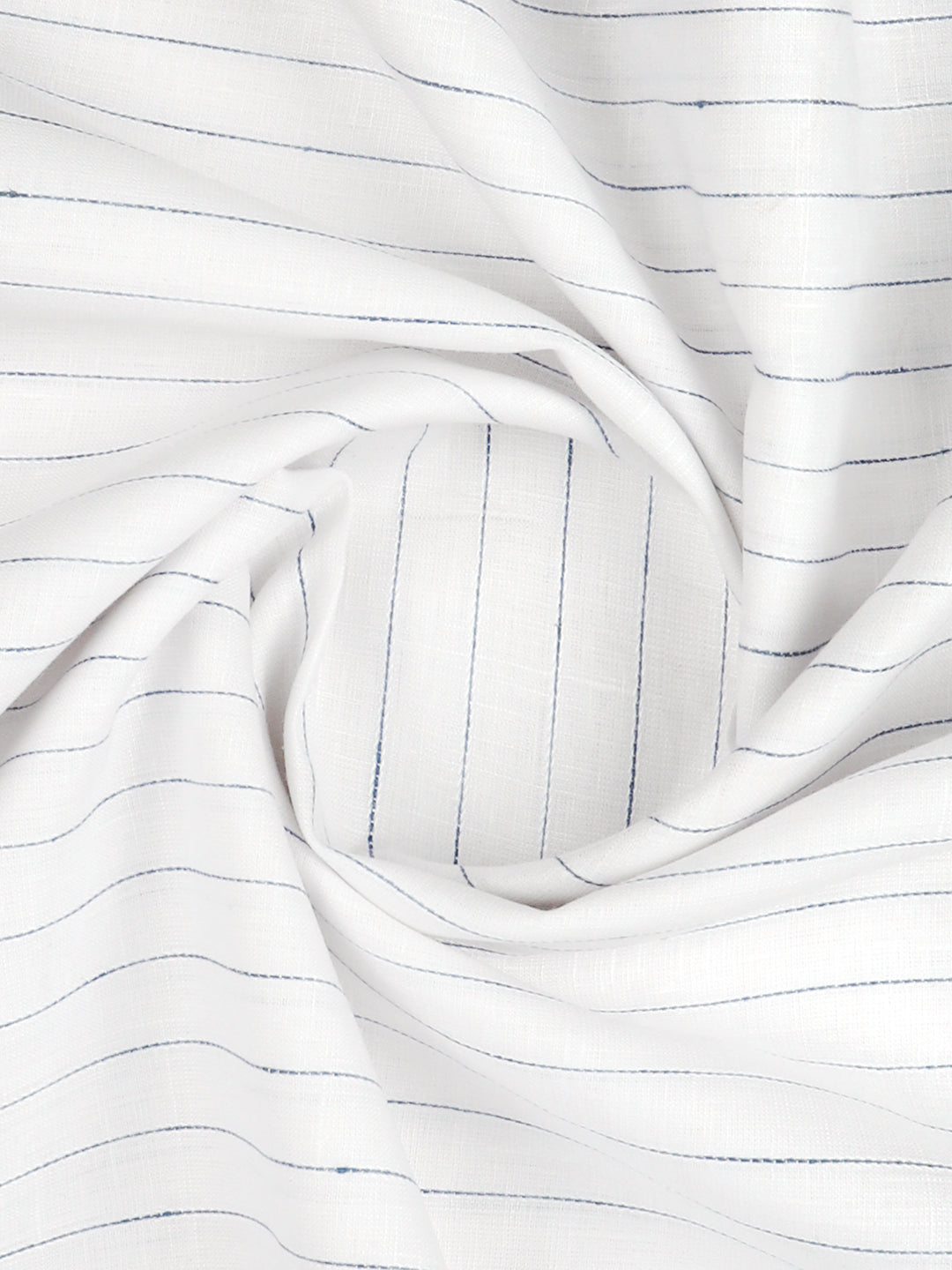 Men Linen Rich White Stripes Shirt Fabric Prime