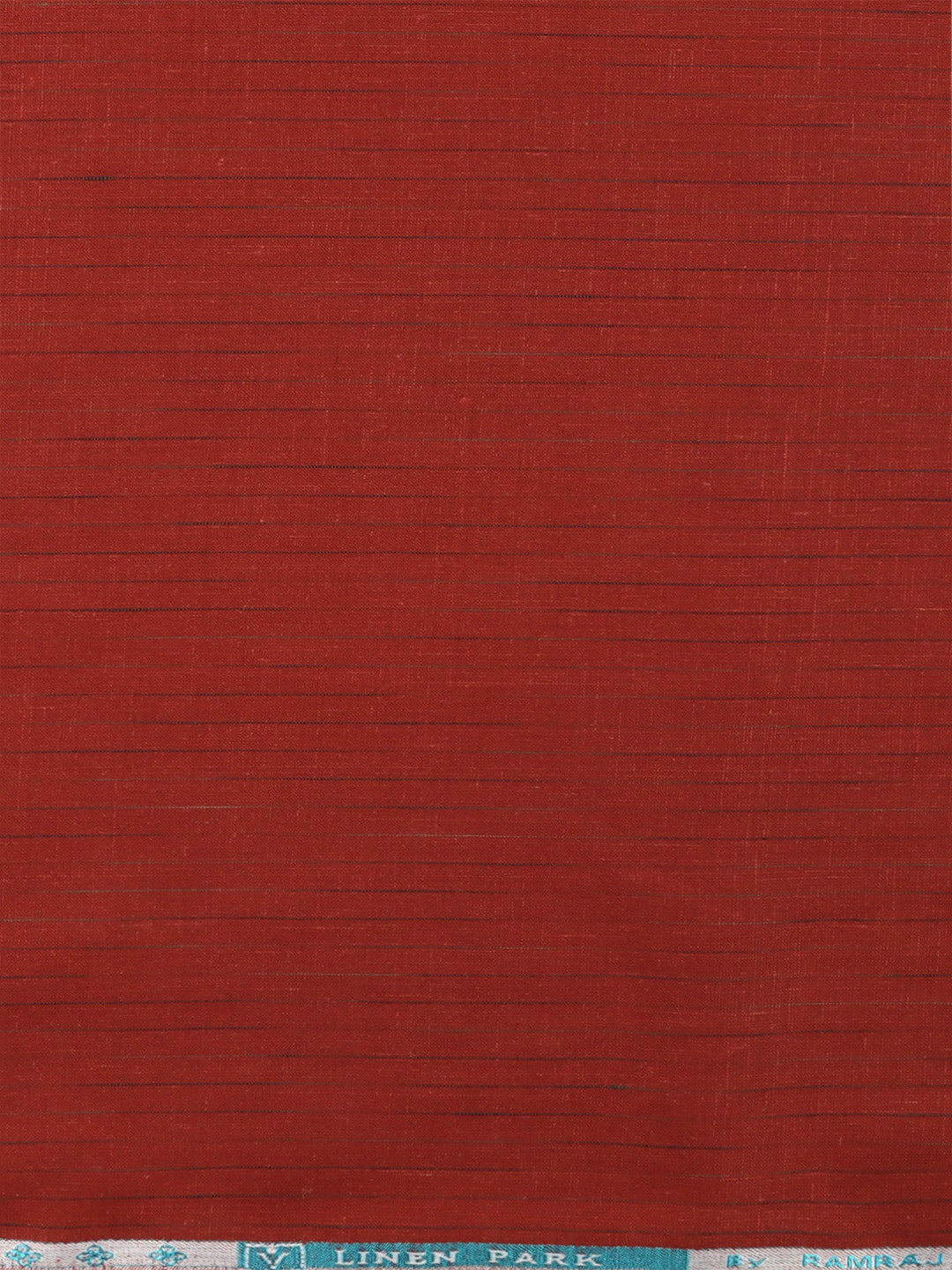 Men Linen Rich Persian Red Stripes Shirt Fabric Prime