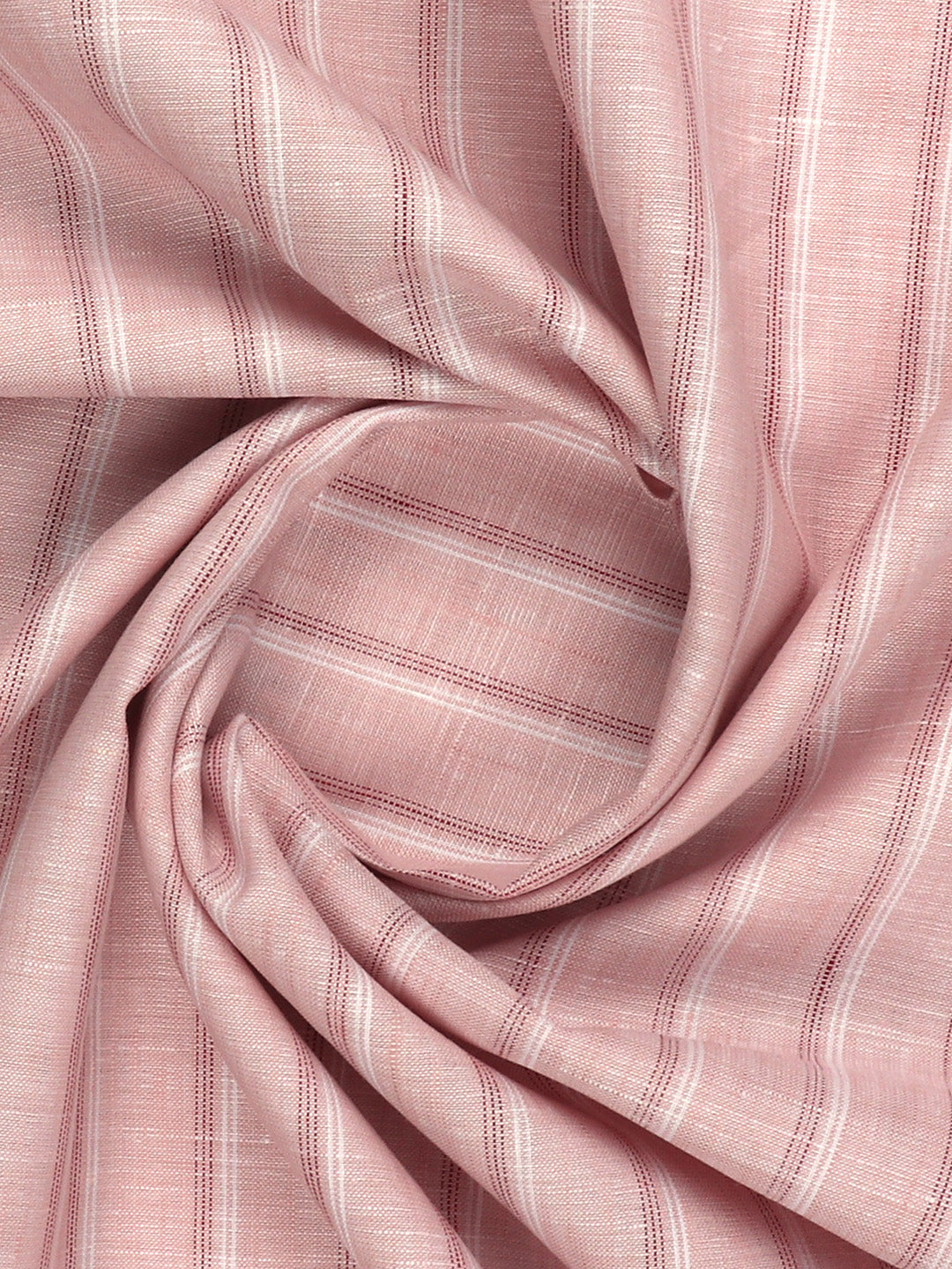Men Linen Rich Light Pink Stripes Shirt Fabric Prime