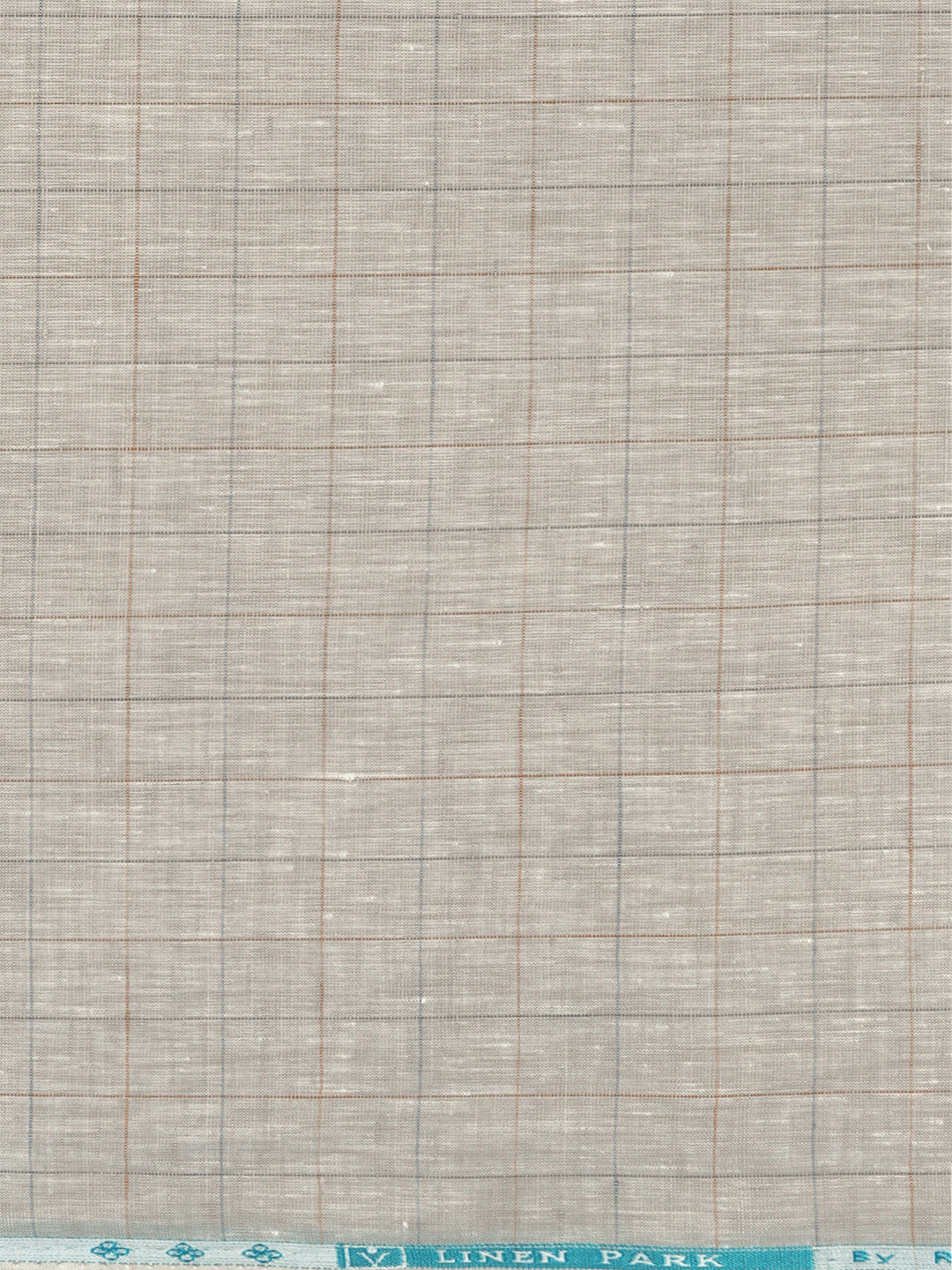 Men Linen Rich Light Brown Checks Shirt Fabric Prime