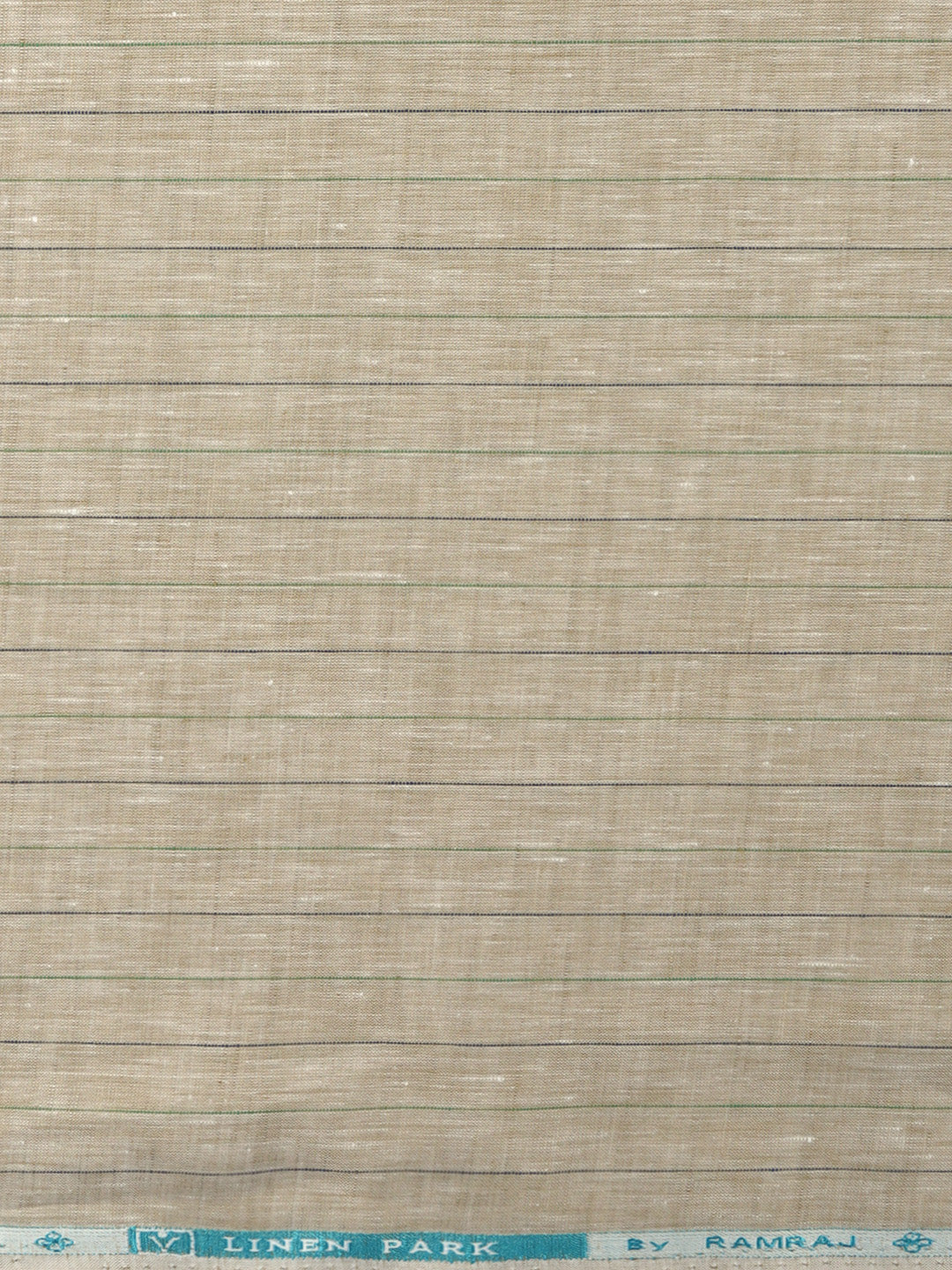 Men Linen Rich Light Brown Stripes Shirt Fabric Prime