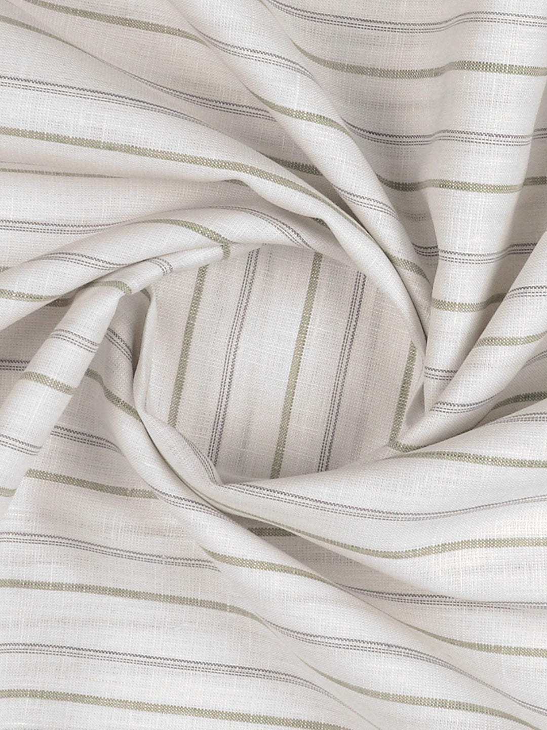 Men Linen Rich OffWhite Stripes Shirt Fabric Prime