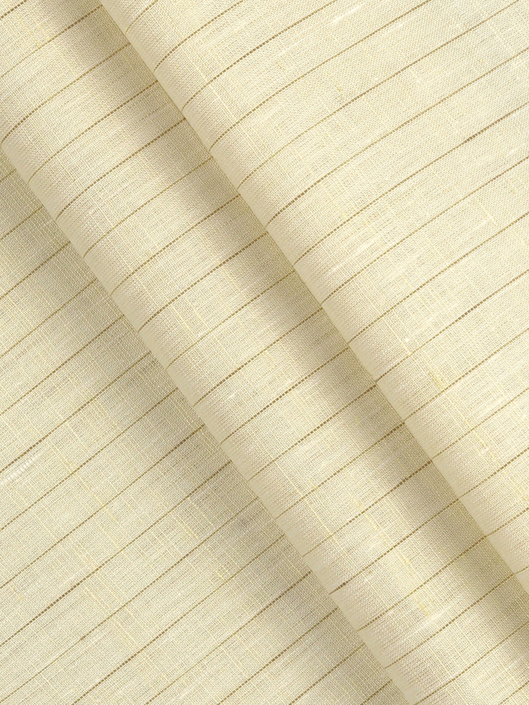 Men Linen Rich Yellow Stripes Shirt Fabric Prime