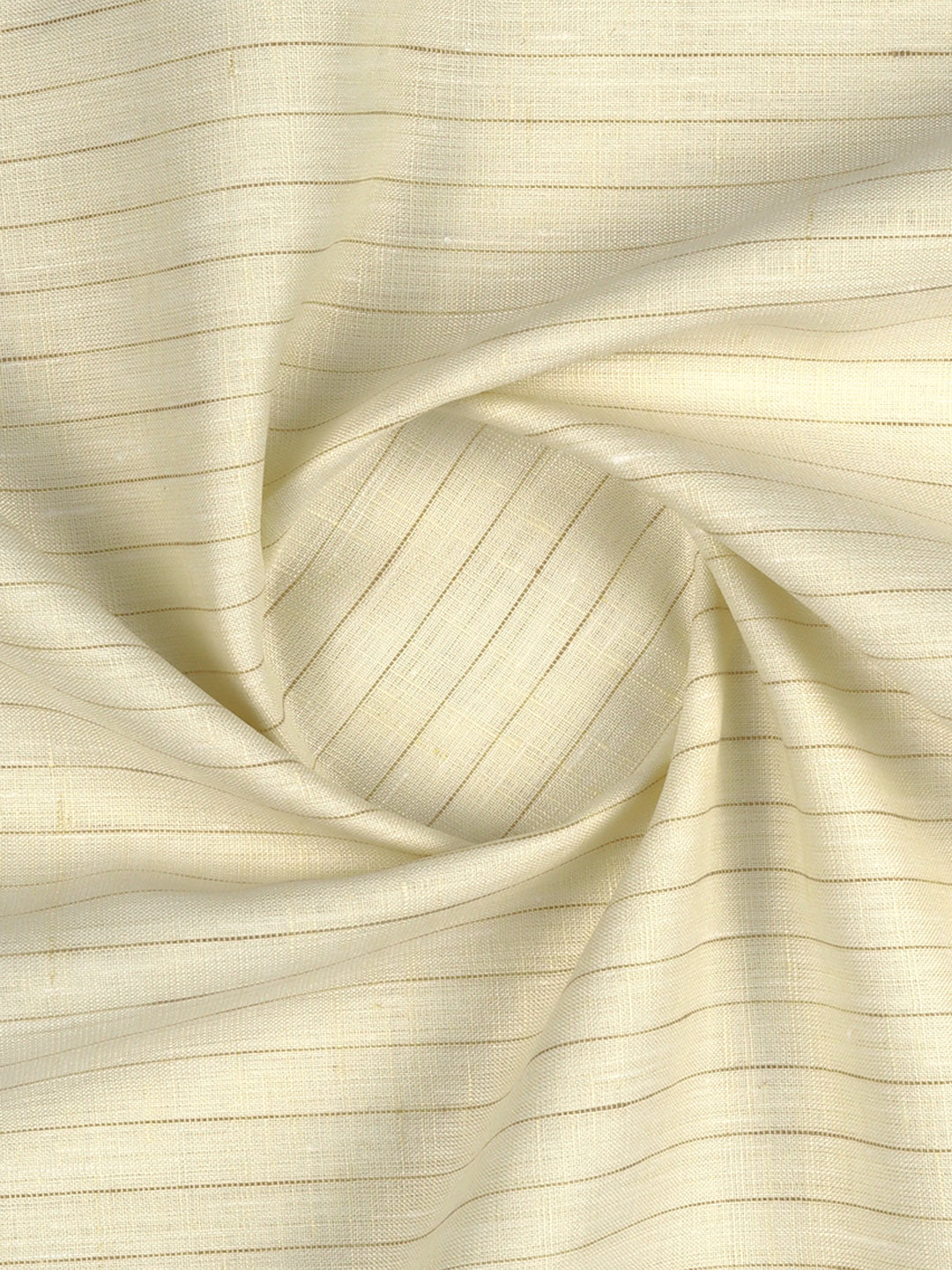 Men Linen Rich Yellow Stripes Shirt Fabric Prime