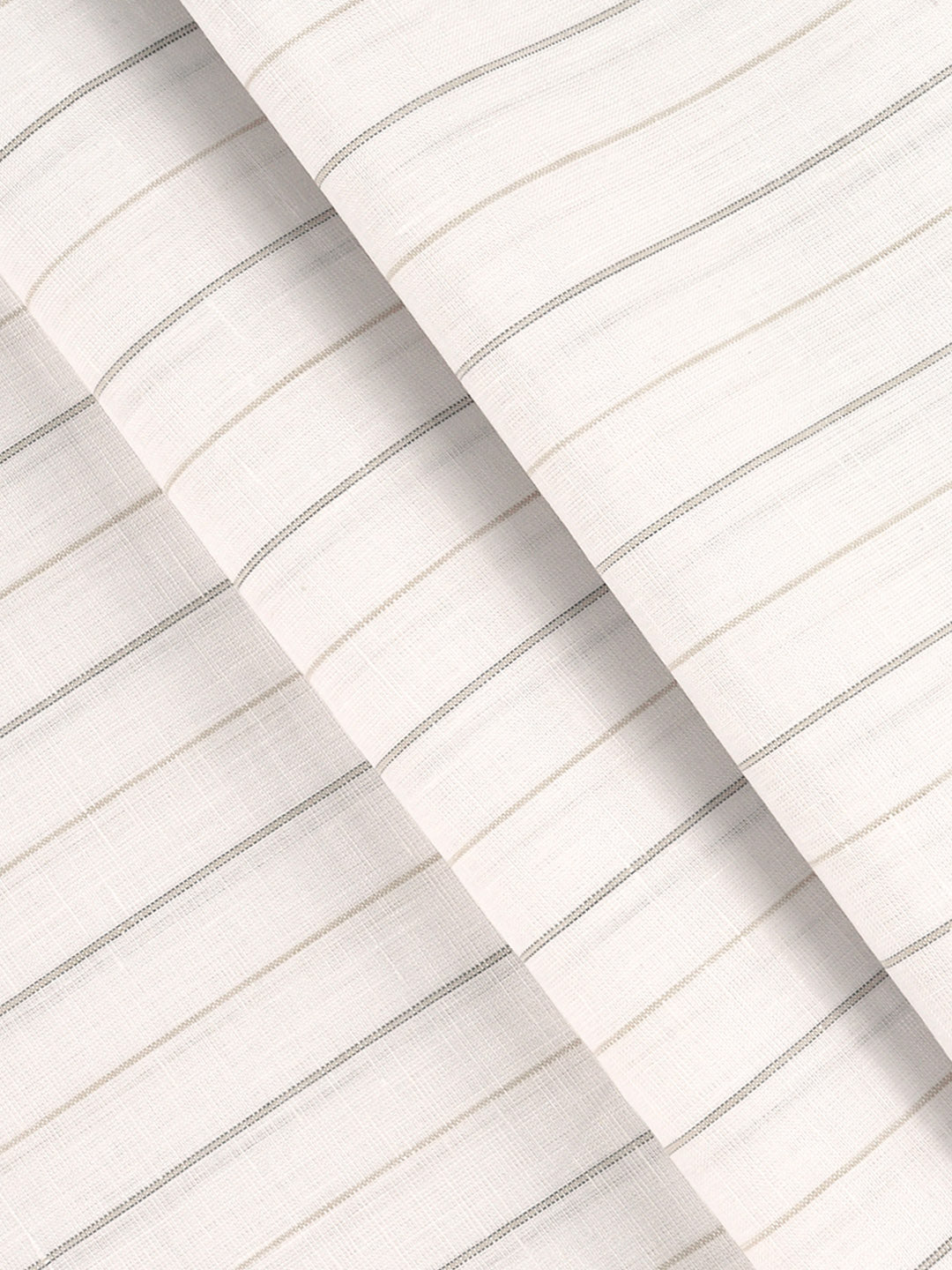Men Linen Rich White Stripes Shirt Fabric Prime
