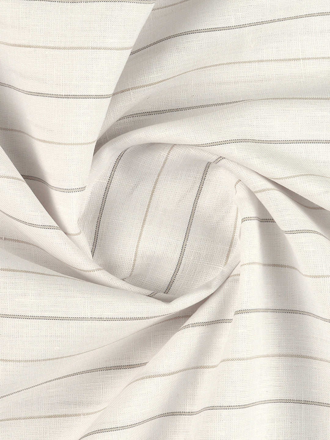 Men Linen Rich White Stripes Shirt Fabric Prime