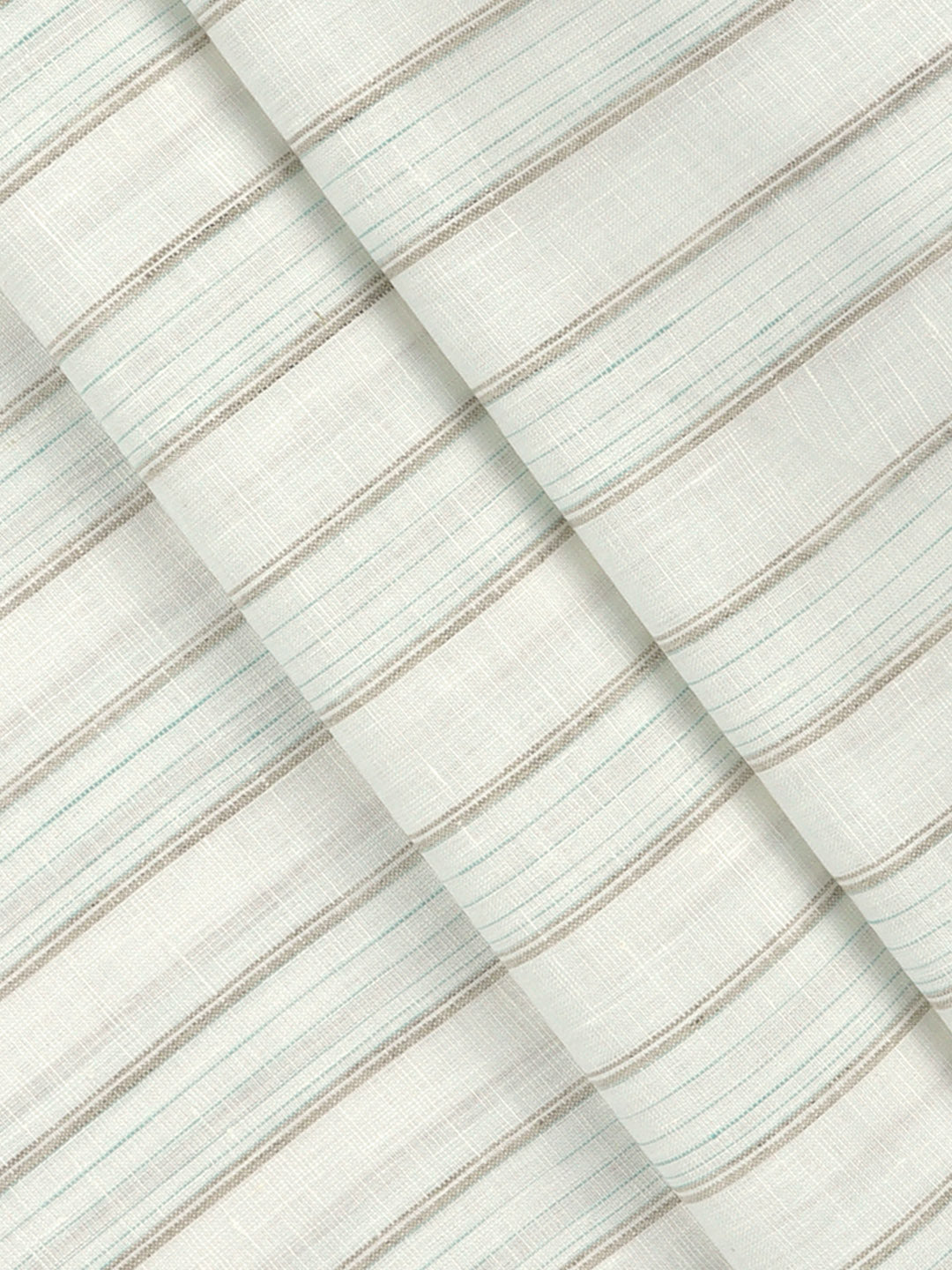 Men Linen Rich OffWhite Stripes Shirt Fabric Prime