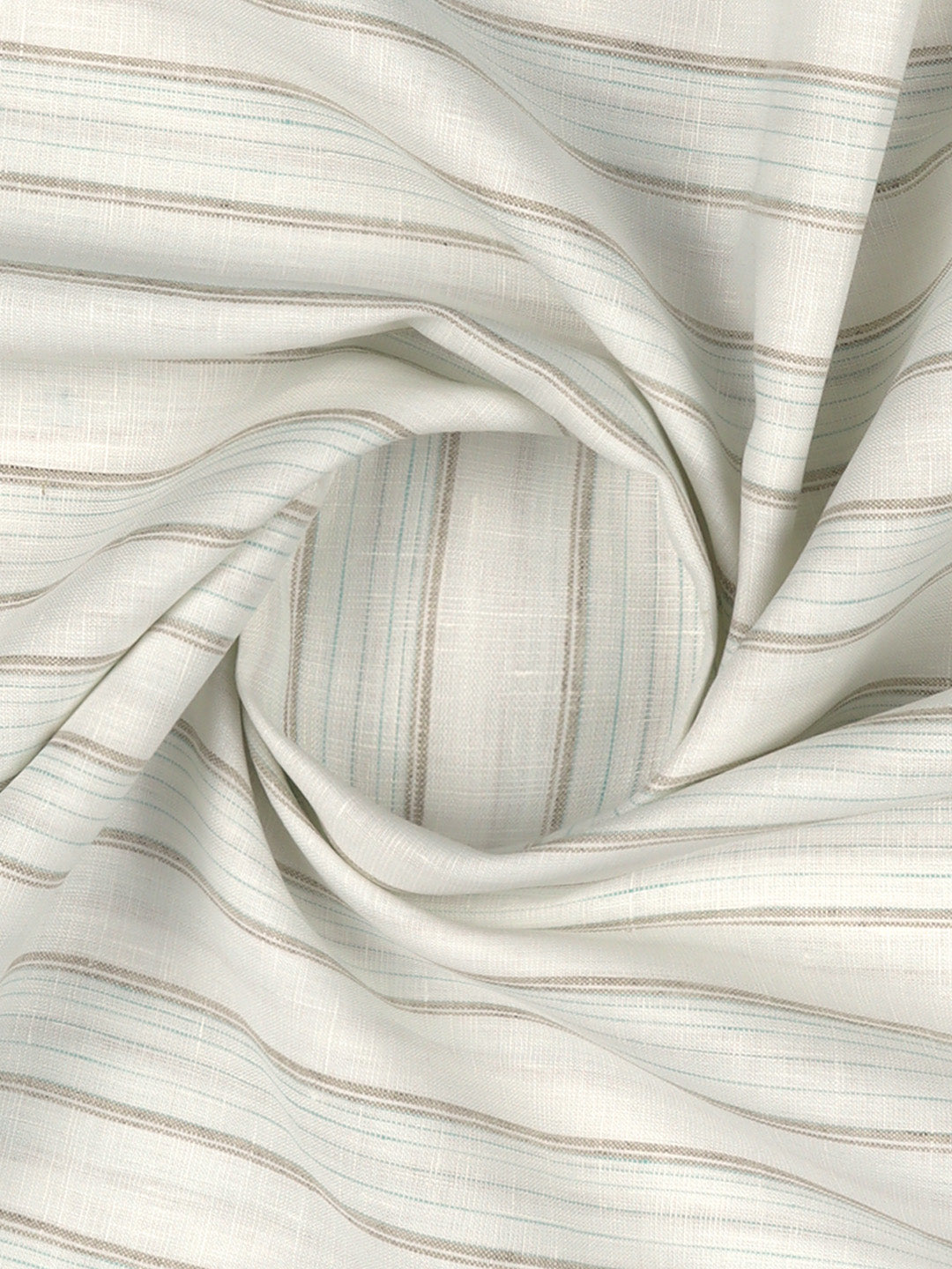 Men Linen Rich OffWhite Stripes Shirt Fabric Prime