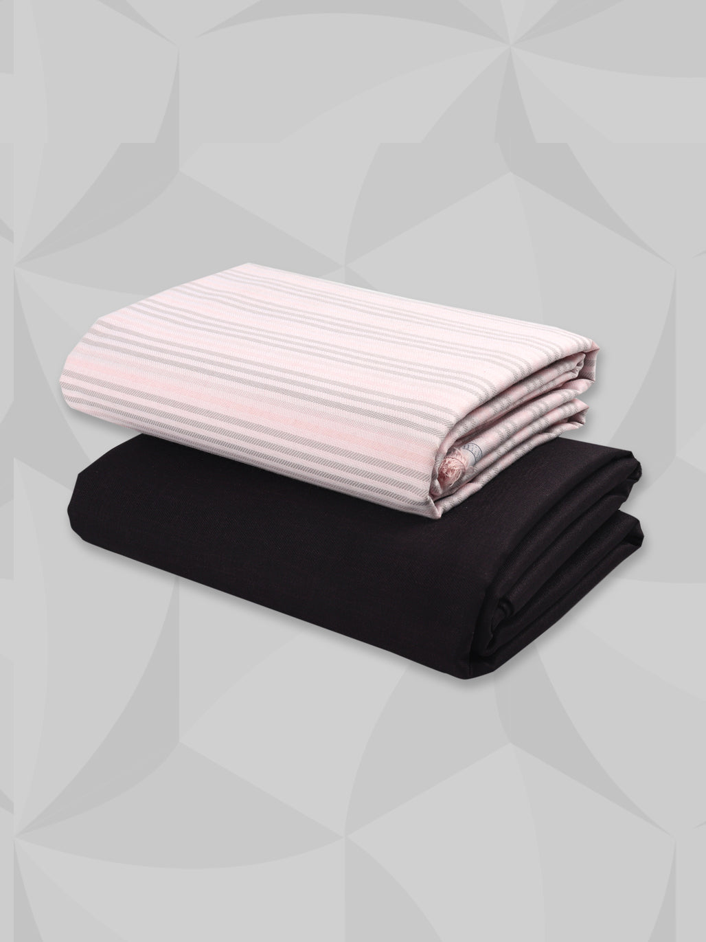 Cotton Pink Shirting & Black Suiting Fabric Gift Box KK147