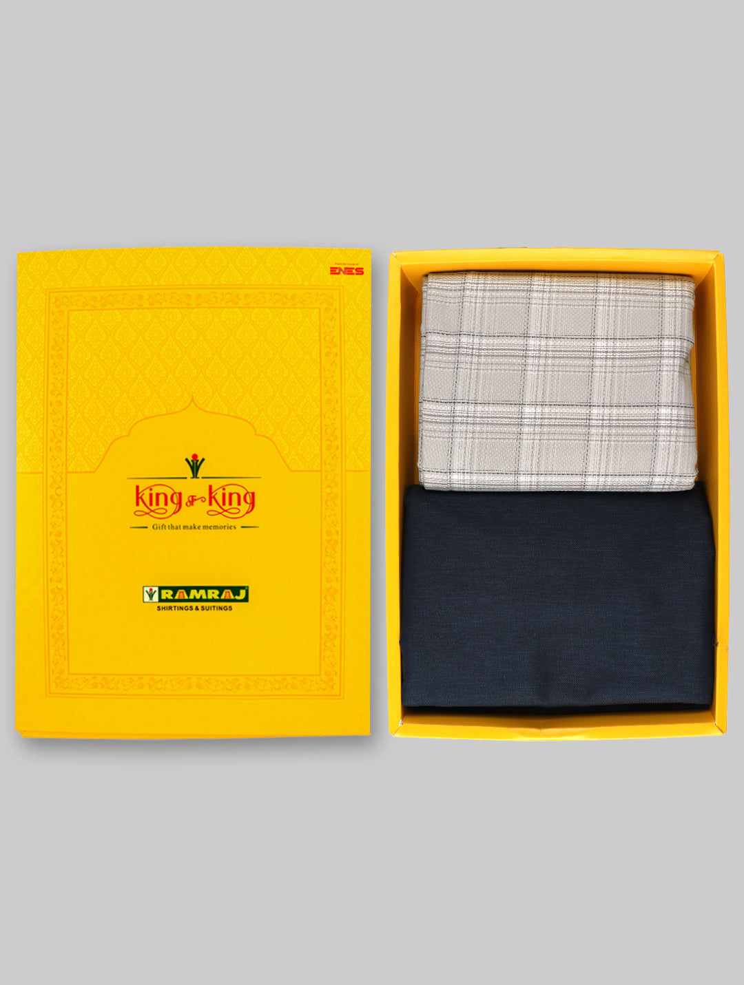 Men Cotton Checked Shirting & Suiting Gift Box KK131