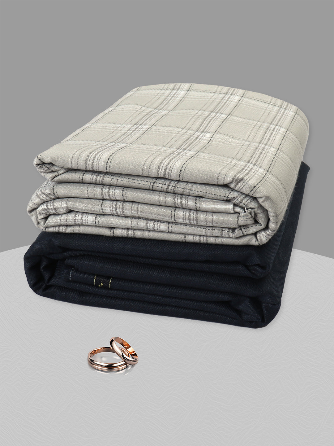 Men Cotton Checked Shirting & Suiting Gift Box KK131