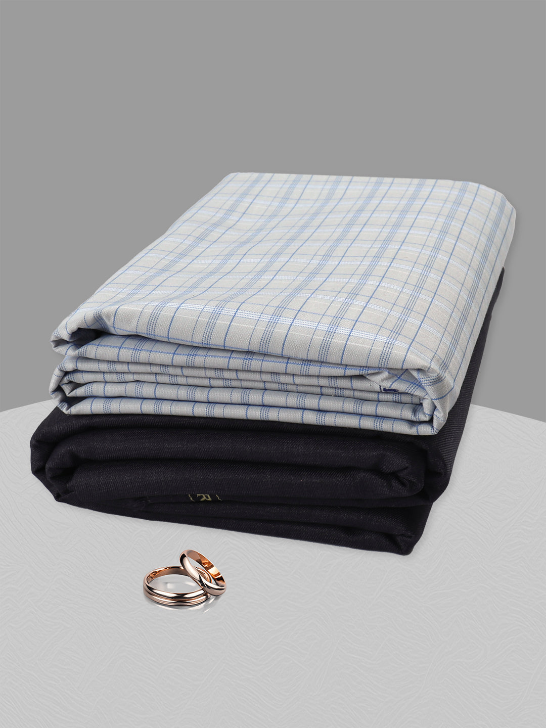 Men Cotton Checked Shirting & Suiting Gift Box KK134