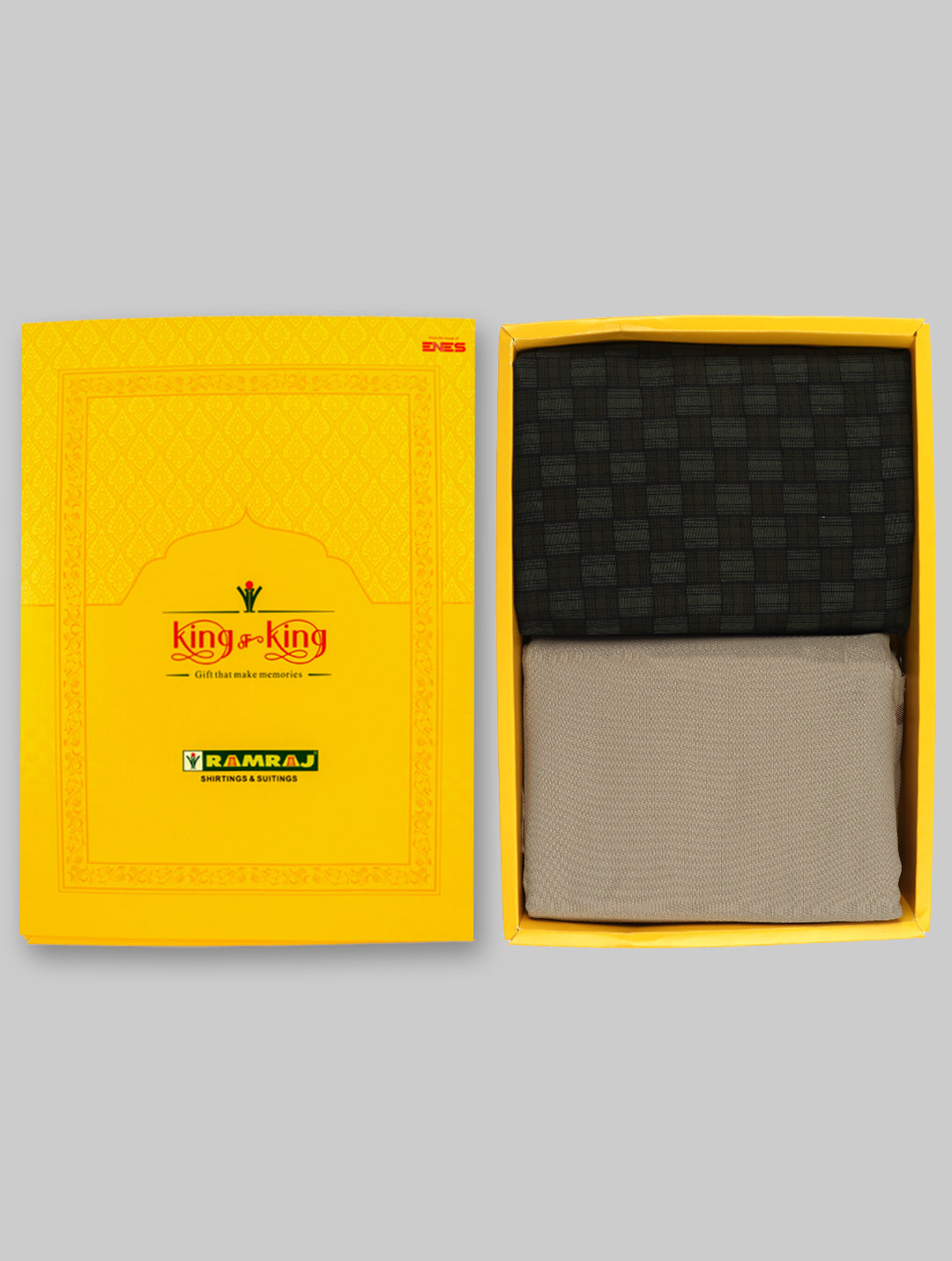 Men Cotton Checked Shirting & Suiting Gift Box KK138