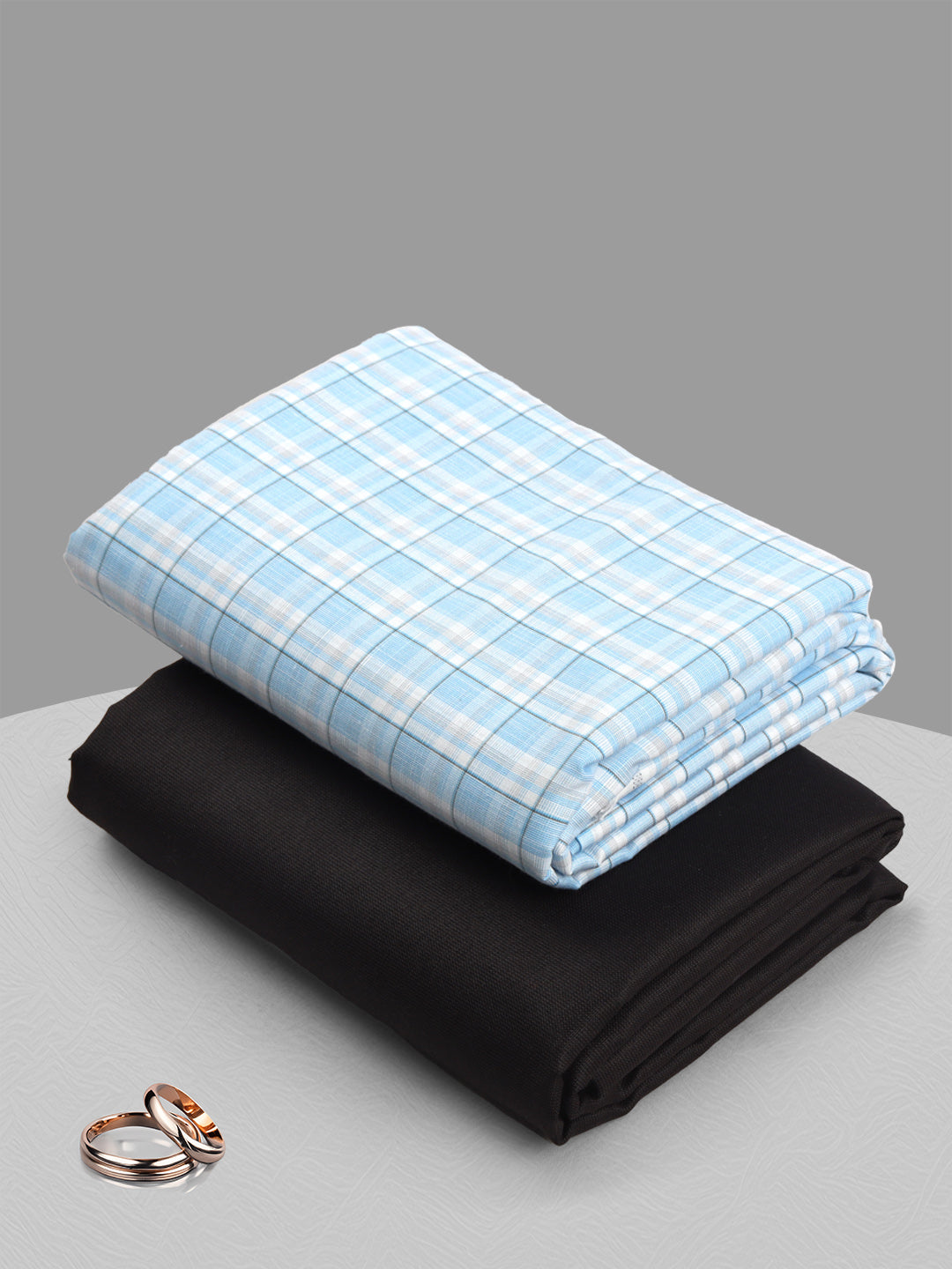 Cotton Blend Checked Shirting & Suiting Bit KK155
