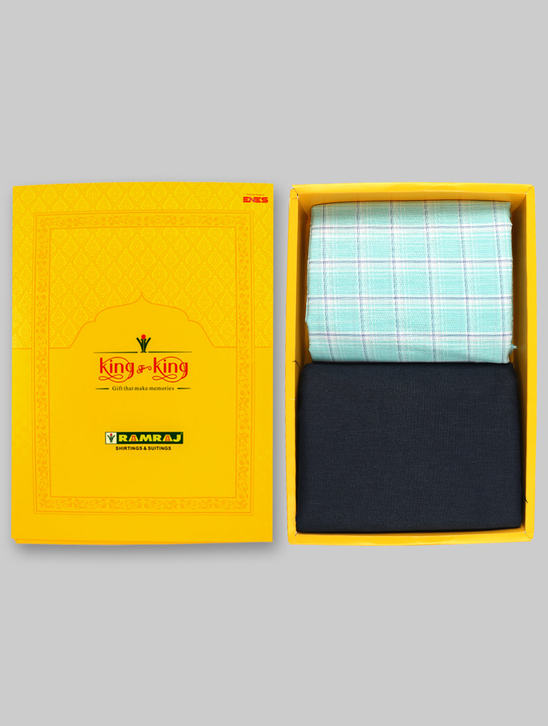 Men Cotton Checked Shirting & Suiting Gift Box KK132