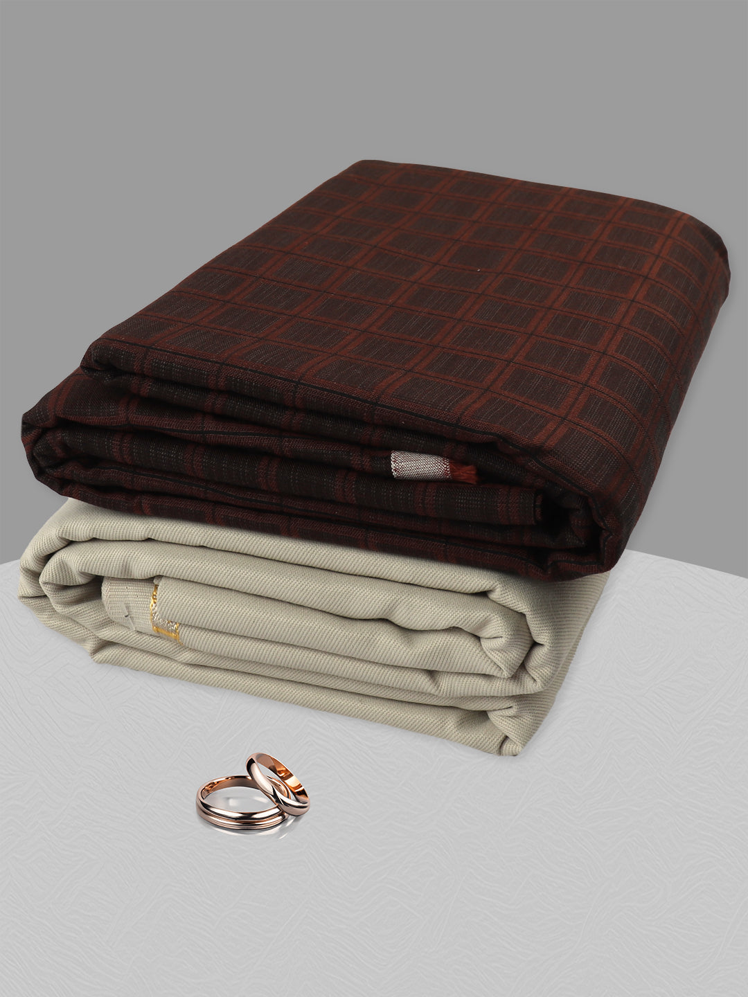 Men Cotton Checked Shirting & Suiting Gift Box KK136