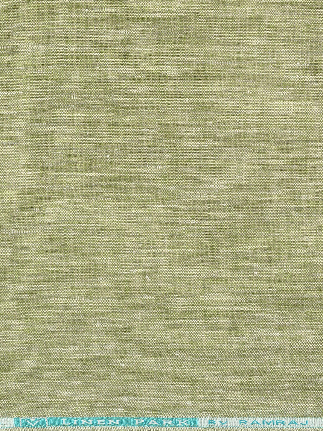 Men 100% Pure Linen Green Plain Shirt Fabric