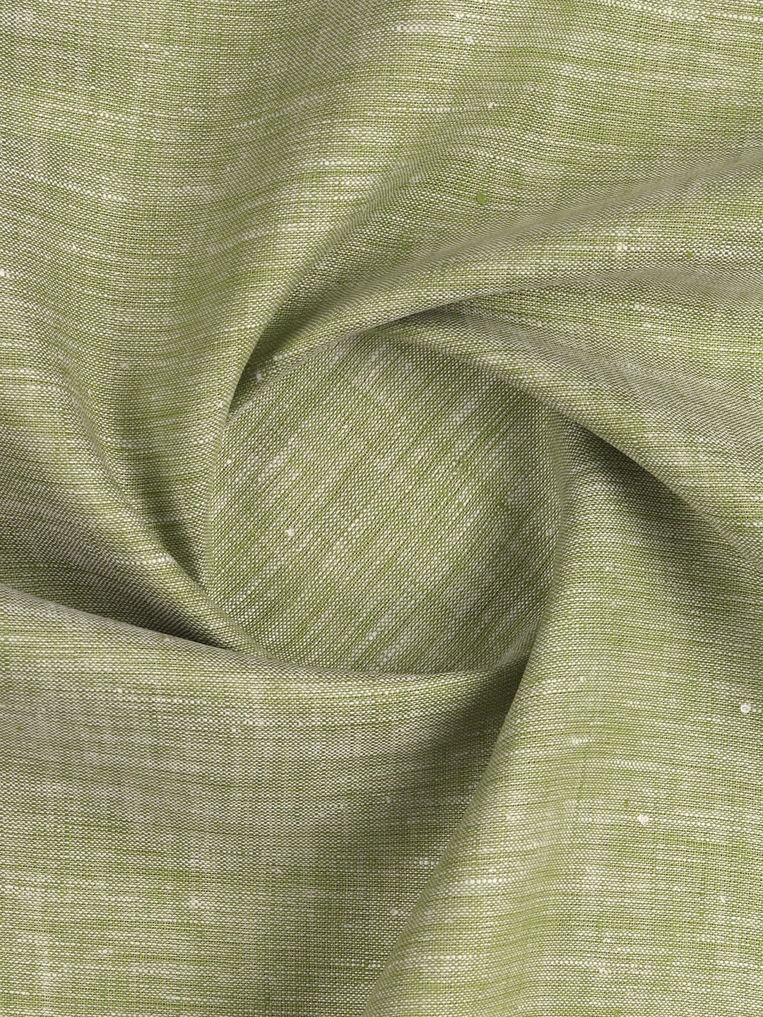 Men 100% Pure Linen Green Plain Shirt Fabric