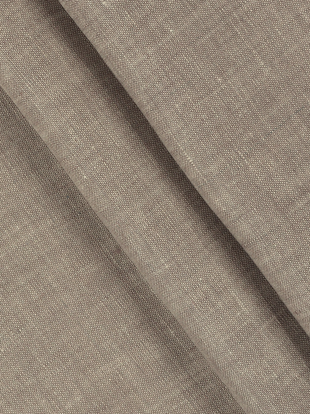 Men 100% Pure Linen Brown Plain Shirt Fabric