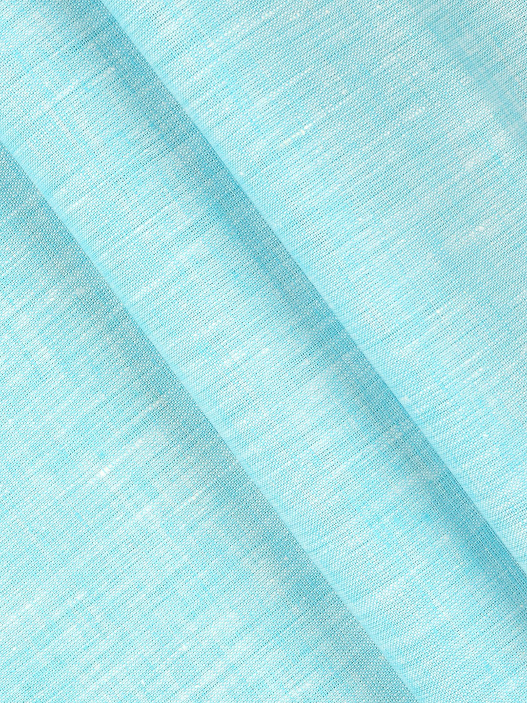 Men 100% Pure Linen Sky Blue Plain Shirt Fabric