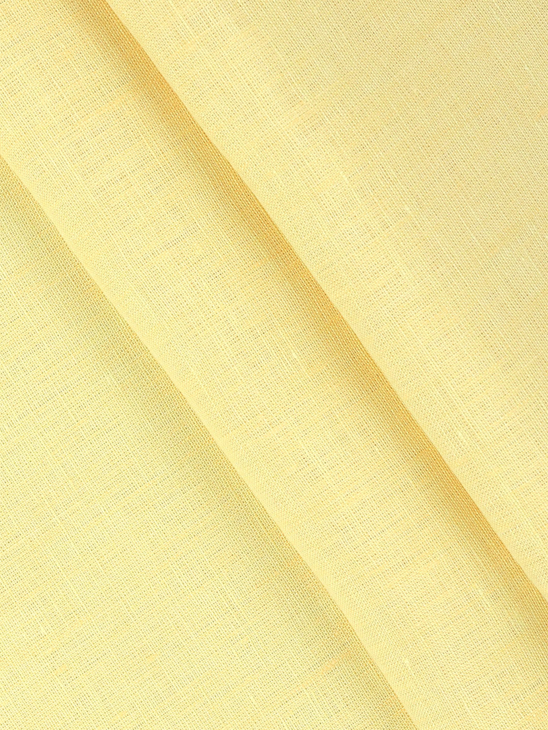 Men 100% Pure Linen Yellow Plain Shirt Fabric