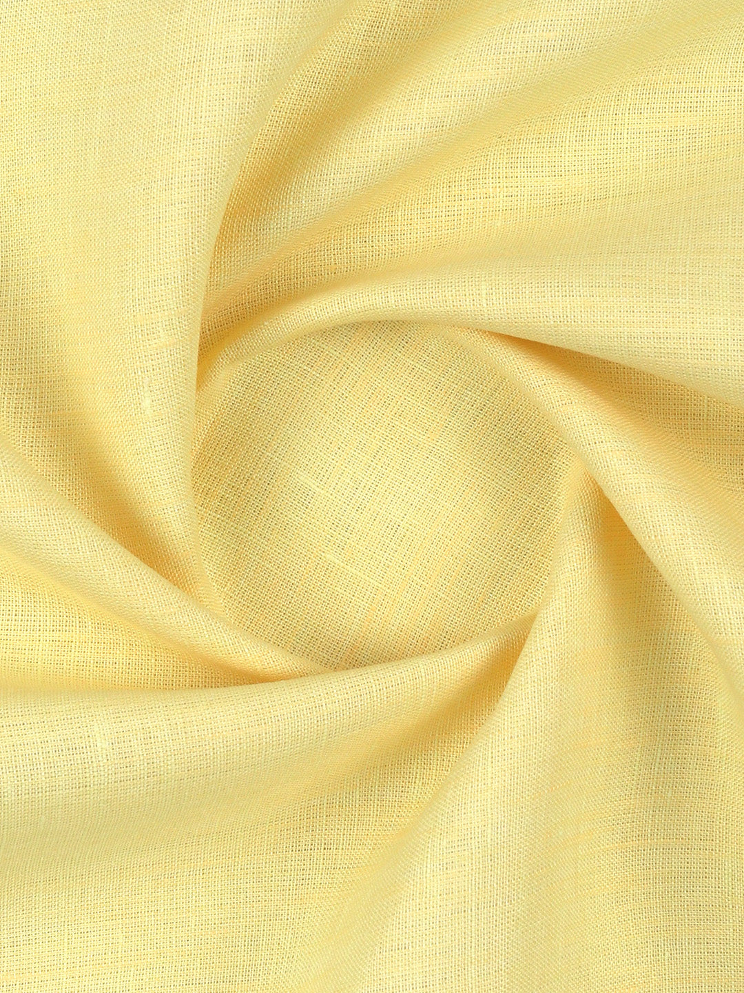 Men 100% Pure Linen Yellow Plain Shirt Fabric