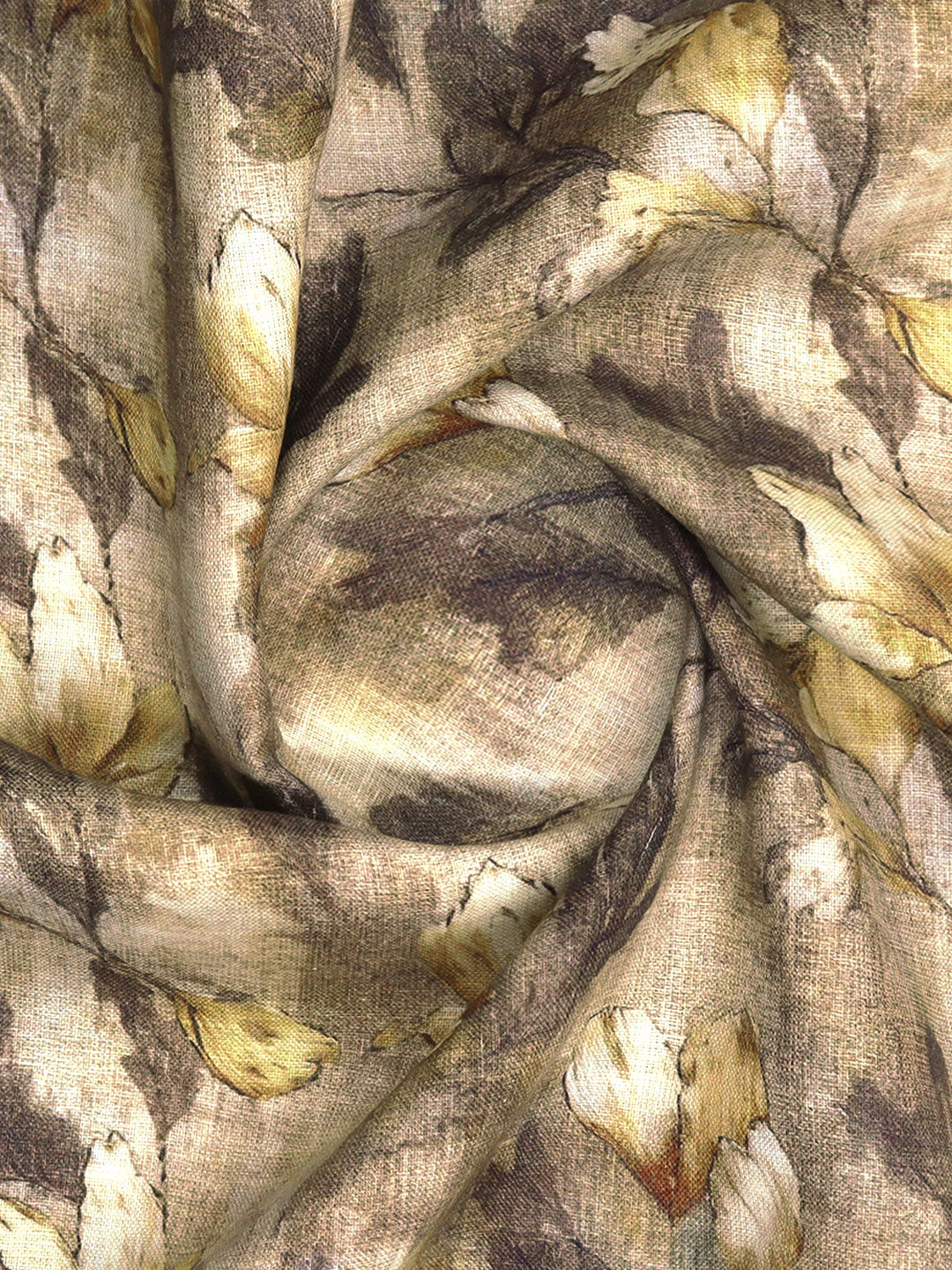 Men Pure Linen Brown Printed Shirt Fabric Luxurious Bit