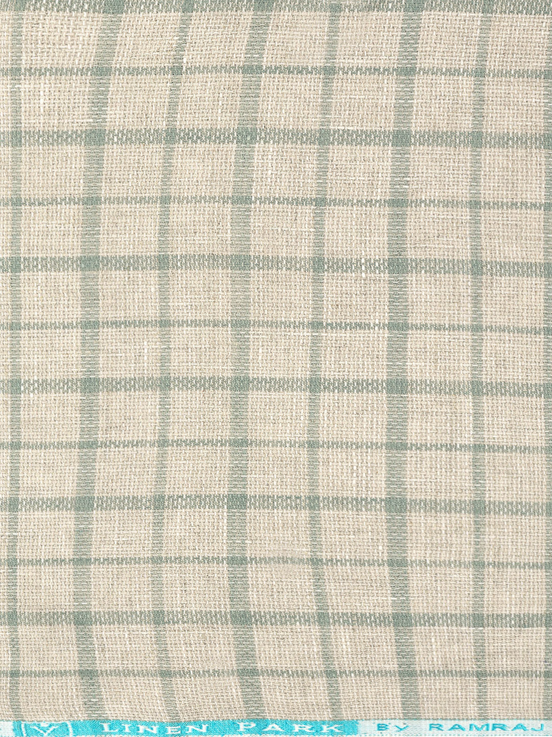 100% Premium Linen Brown Checked Shirt Fabric Park Cosmia
