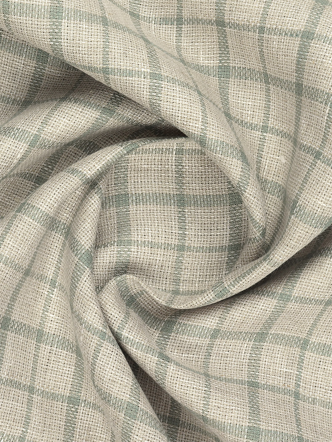 100% Premium Linen Brown Checked Shirt Fabric Park Cosmia