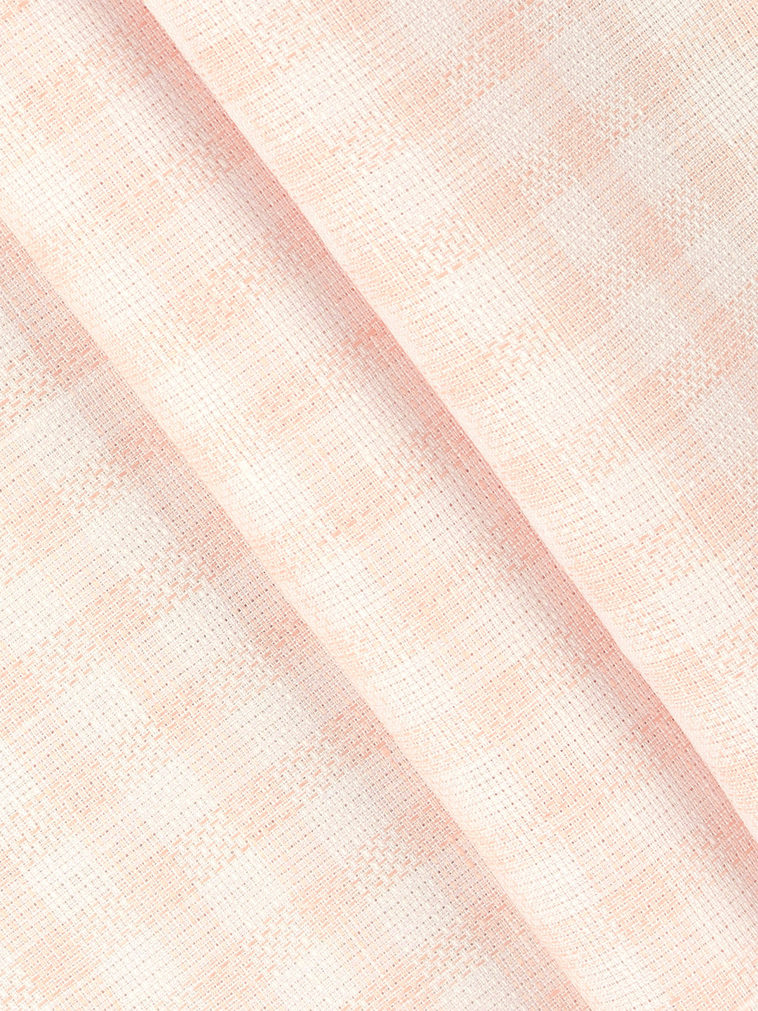 100% Linen Peach Checked Shirt Fabric Park Cosmia