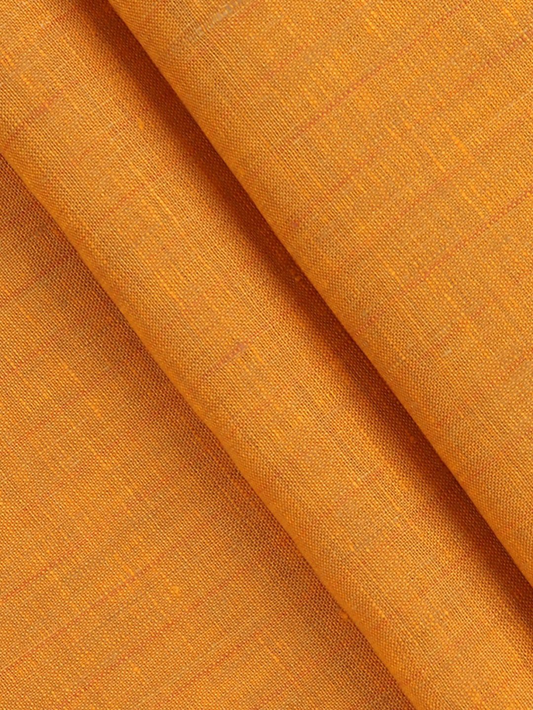 Men 100% Premium Linen Plain Orange Shirt Fabric Texena