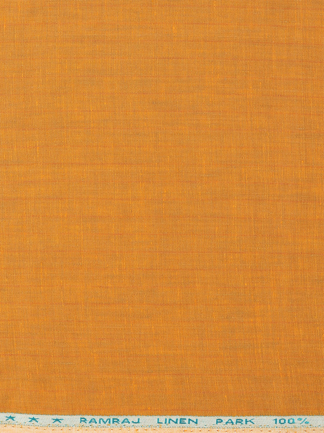 Men 100% Premium Linen Plain Orange Shirt Fabric Texena