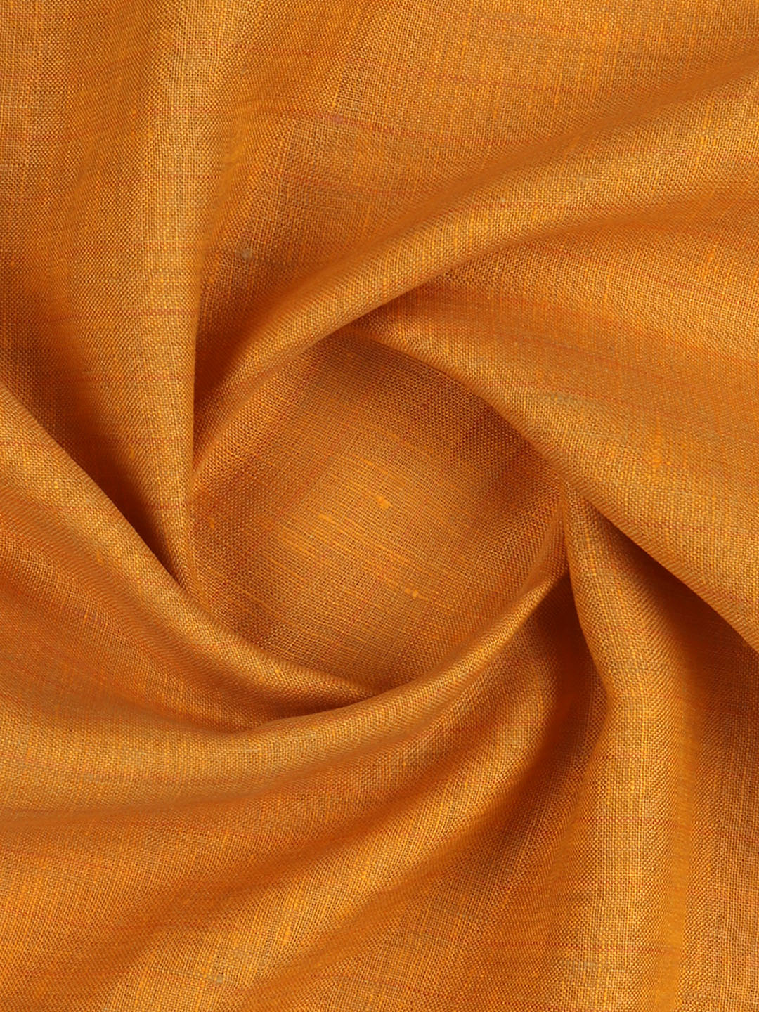Men 100% Premium Linen Plain Orange Shirt Fabric Texena