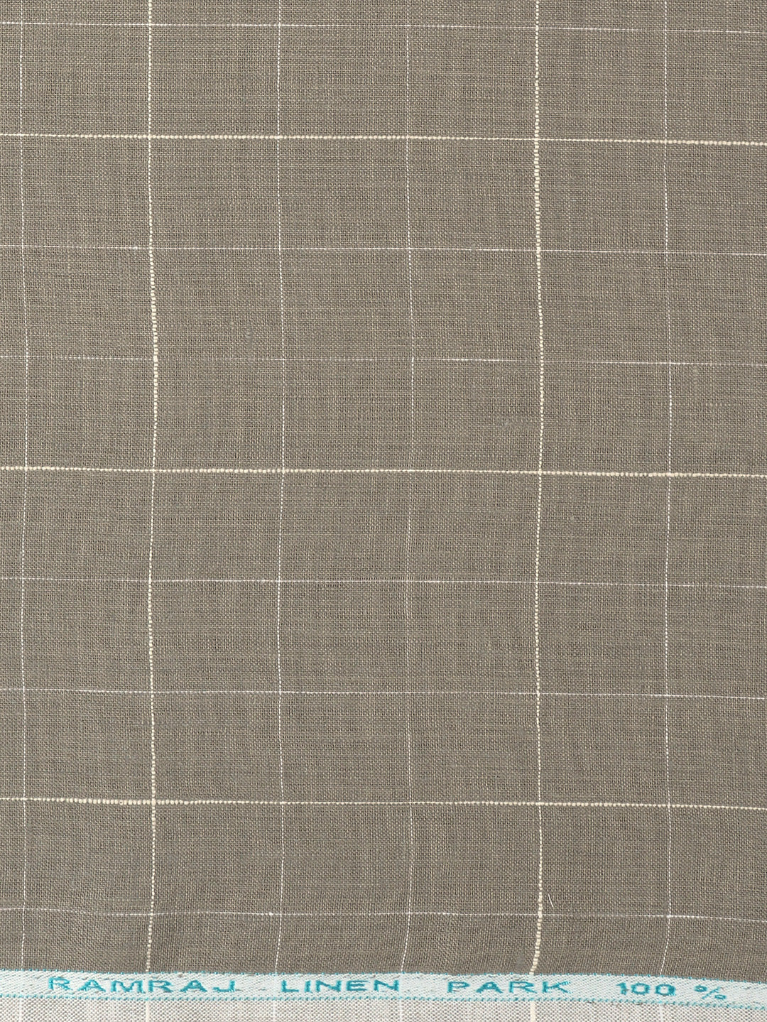 Men 100% Premium Linen Checked Grey Shirt Fabric Texena