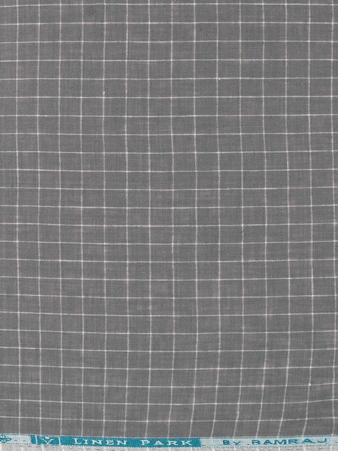 Men 100% Premium Linen Checked Grey Shirt Fabric Carlena