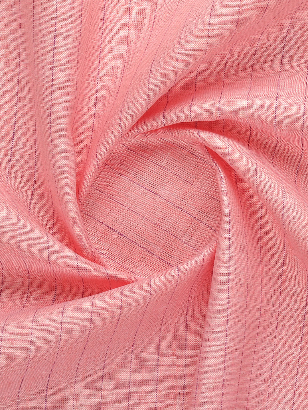 100% European Linen Pink Striped Shirt Fabric Park Carlena